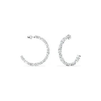Swarovski Tennis Deluxe Rhodium Plated Earrings Women's