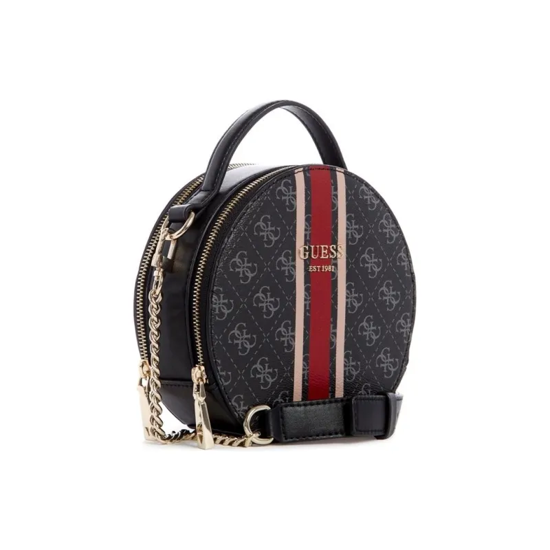 GUESS Polyurethane Small Round Bag Shoulder Bag Crossbody Bag Women's Coal Charcoal-1