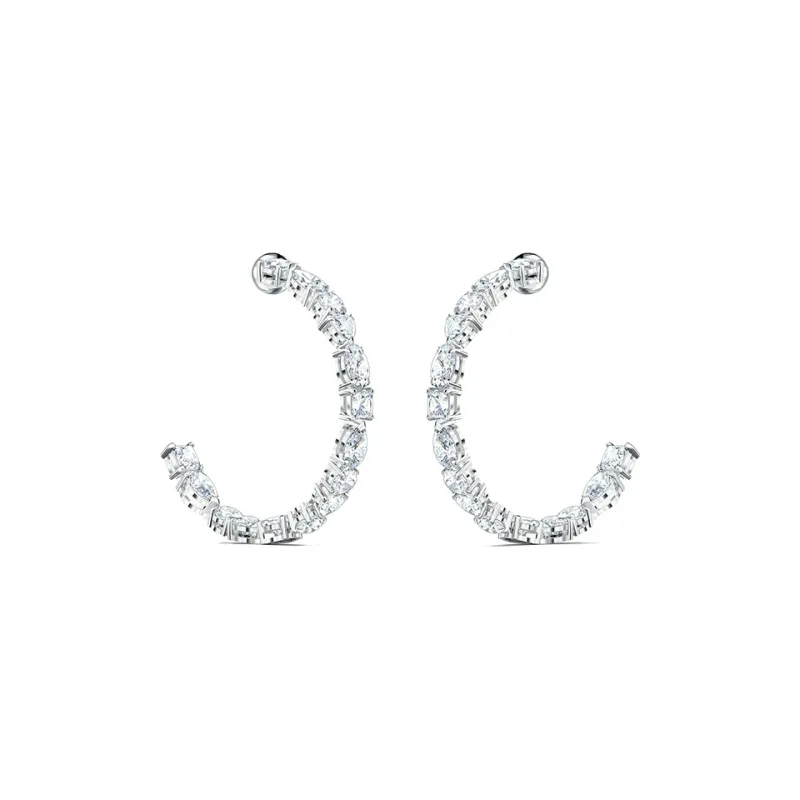Swarovski Tennis Deluxe Rhodium Plated Earrings Women's-1