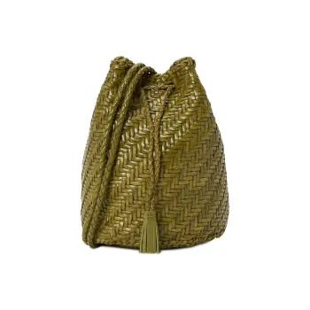 Dragon Diffusion Cow Leather Bucket Bag, Crossbody Bag, Handbag, Shoulder Bag Women's Khaki