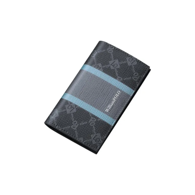 WilliamPOLO PVC Money Clip Card Holder Regular Men's Gray Blue-0