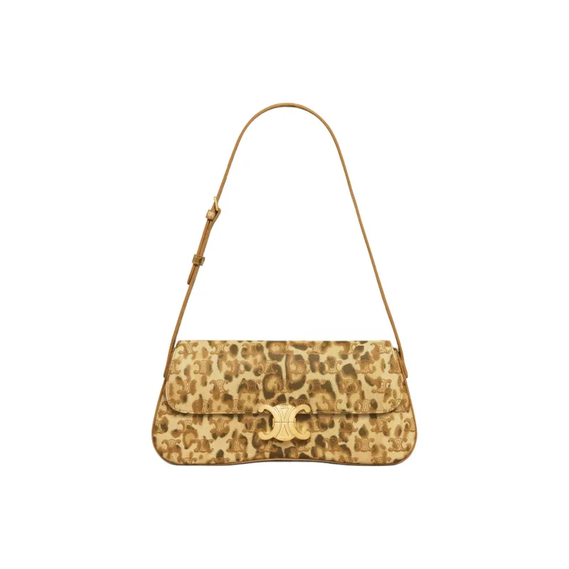 CELINE Triomphe Canvas Crossbody Bag Shoulder Bag Women's Leopard Print-3