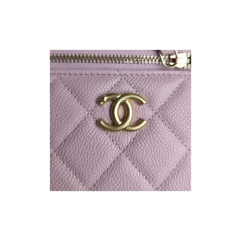 CHANEL Litchi Grain Cow Leather Box Bag, Shoulder Bag Trumpets Women's Cherry Blossom Pink-4