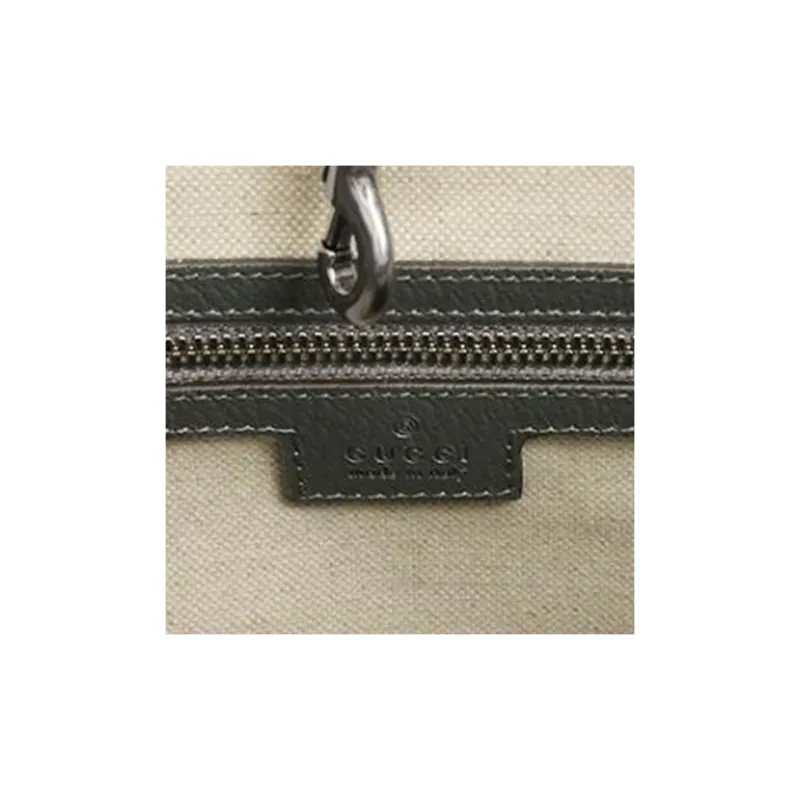 GUCCI Ophidia Canvas With Leather Tote Bag Shopping Bag Handbag Medium Size Men's Gray-13