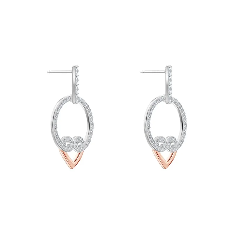Swarovski My Hero Earrings Women's White Gold Plated Rose Gold-2