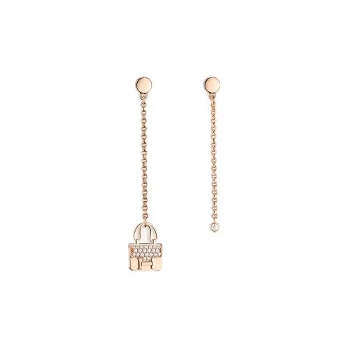 HERMES Constance Earrings Women's Rose Gold