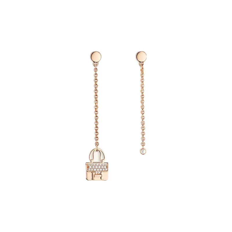 HERMES Constance Earrings Women's Rose Gold-0
