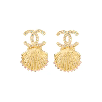 CHANEL Earrings Women's Gold