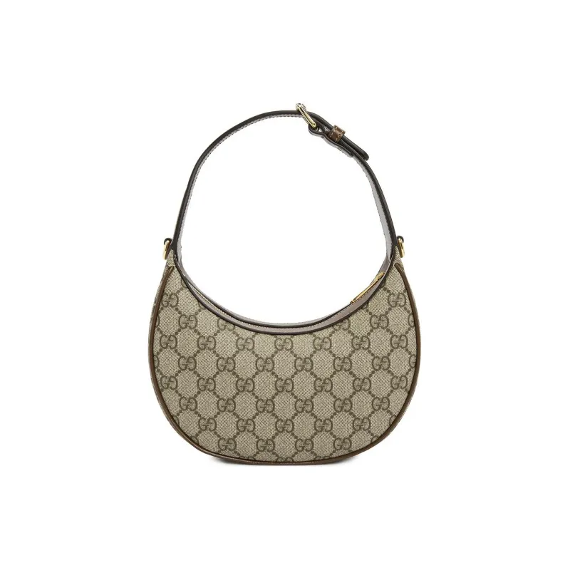 GUCCI Canvas With Leather Binding Crescent Bag, Handbag, Shoulder Bag Women's-9