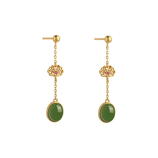 xiaoyinjiang Hetian Jade Earrings Women's-0