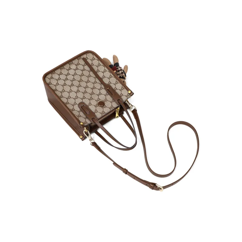 PT'SON Fabric With PVC Handbag, Shoulder Bag, Crossbody Bag Regular Women's Ebony-4