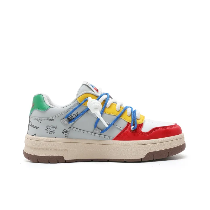 Yamid Slip Resistant, Abrasion Resistant, Breathable Low Top Skateboard Shoes Unisex Mismatched Couple Shoes-7