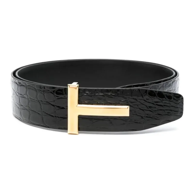 TOM FORD T Buckle Embossed Belt-1