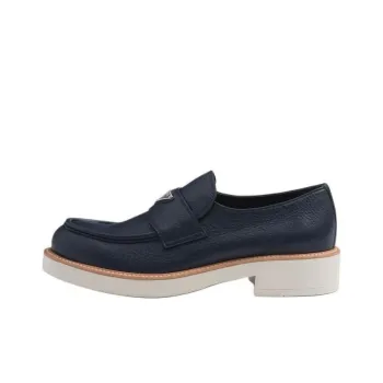 PRADA Triangle-logo Leather Loafers