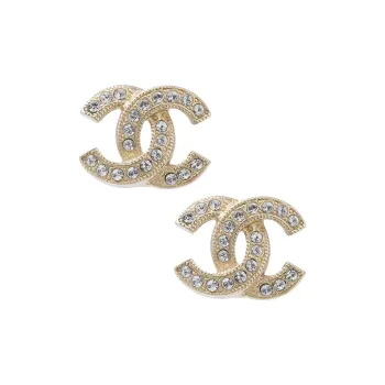 CHANEL Metal & Diamantés Earrings