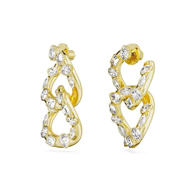 Swarovski Faux Crystal Earrings Women's Gold-2