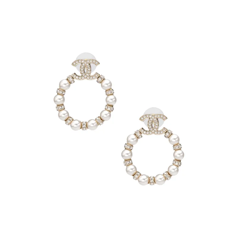 CHANEL Double C Earrings Women's-4