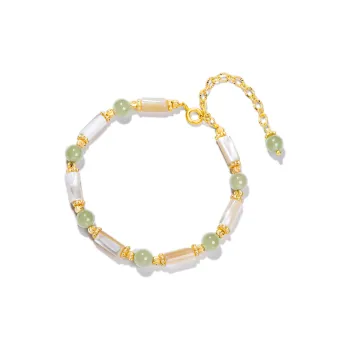 North Cain Hetian Jade Bracelets Unisex Pale Greenish-White Jade