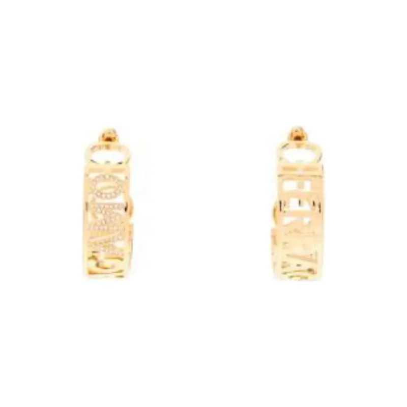 Ferragamo Logo-plaque Hoop Earrings-1