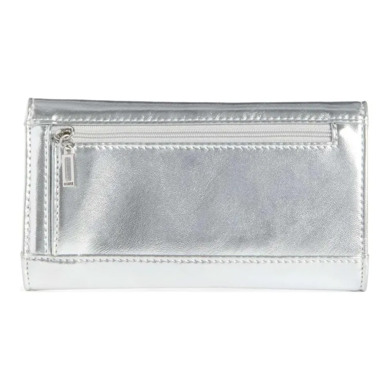 GUESS Artificial Leather Clutch Women's Metallic Silver-1