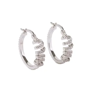 MIU MIU Metal, Artificial Faux Crystal Earrings Women's Silver