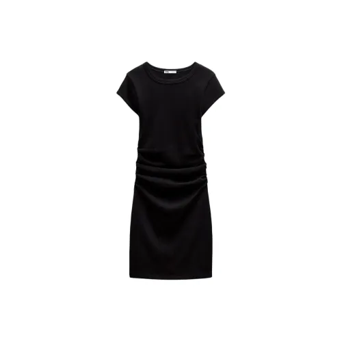 ZARA Short-Sleeved Dresses Women's Black