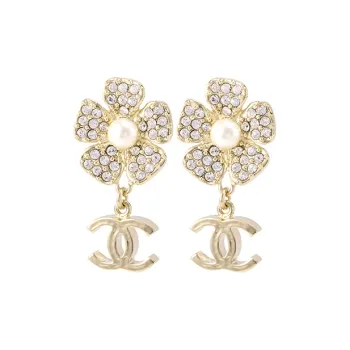 CHANEL Metal Earrings Women's Gold