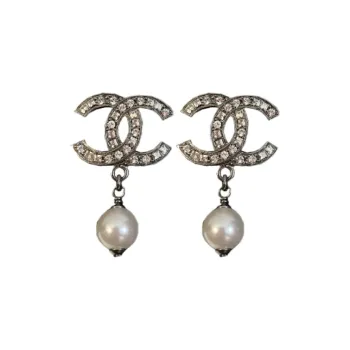 CHANEL Earrings Women's Silver