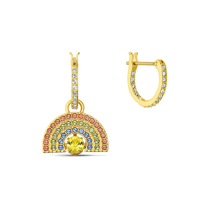 Swarovski Sparkling Dance Earrings Women's Gold Plated-1