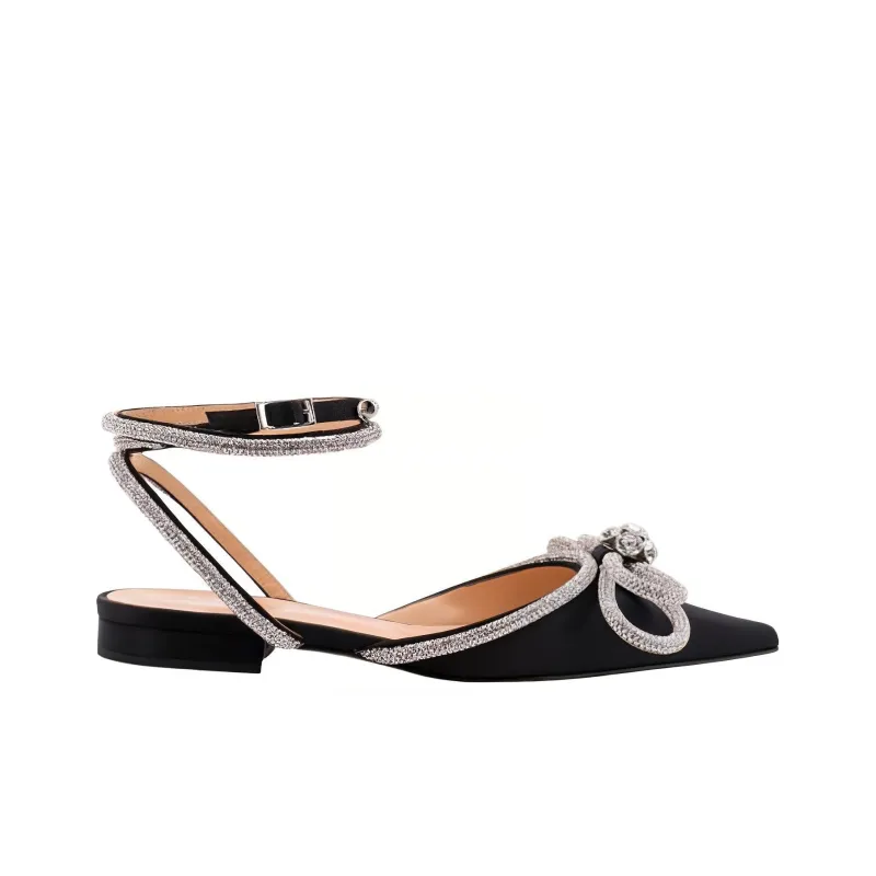 MACH & MACH Double Bow Pointed Toe Ballerina Shoes Women's-1