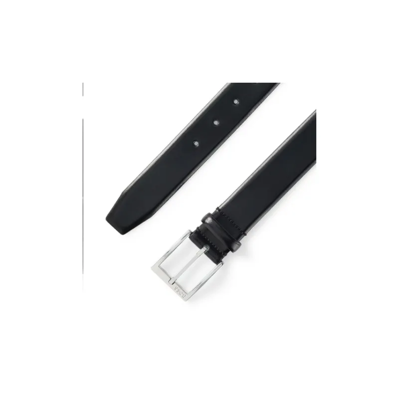 BOSS Logo engraved Buckle Leather Belt-2