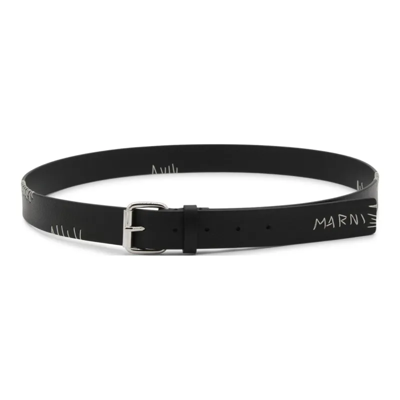 MARNI Logo Embroidered Buckle Belt-0