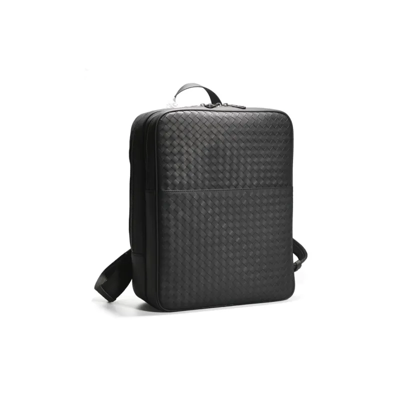 CMLZIUA Top Grain Cow Leather Backpack Unisex Black-0