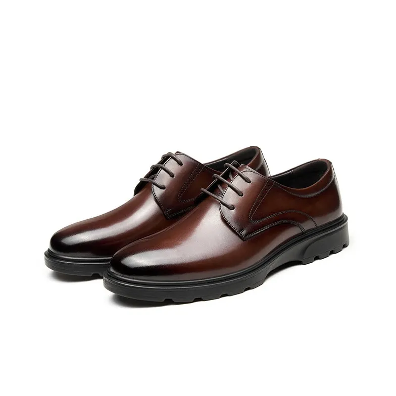 AOKANG Dress Shoes Men Low Top Russet/Black-1
