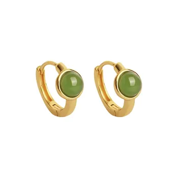 Xiaoyinjiang Hetian Jade S925 Silver Earrings Women's