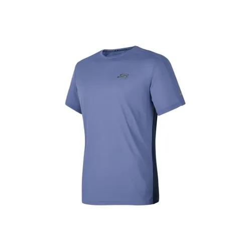 Skechers T-Shirts Men Light Velvet Blue/02DA