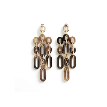 HERMES Brass Earrings Women's Gold