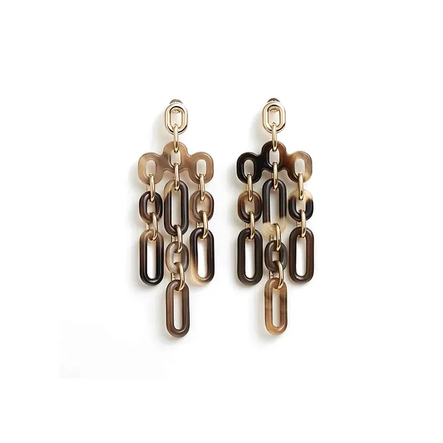 HERMES Brass Earrings Women's Gold-0