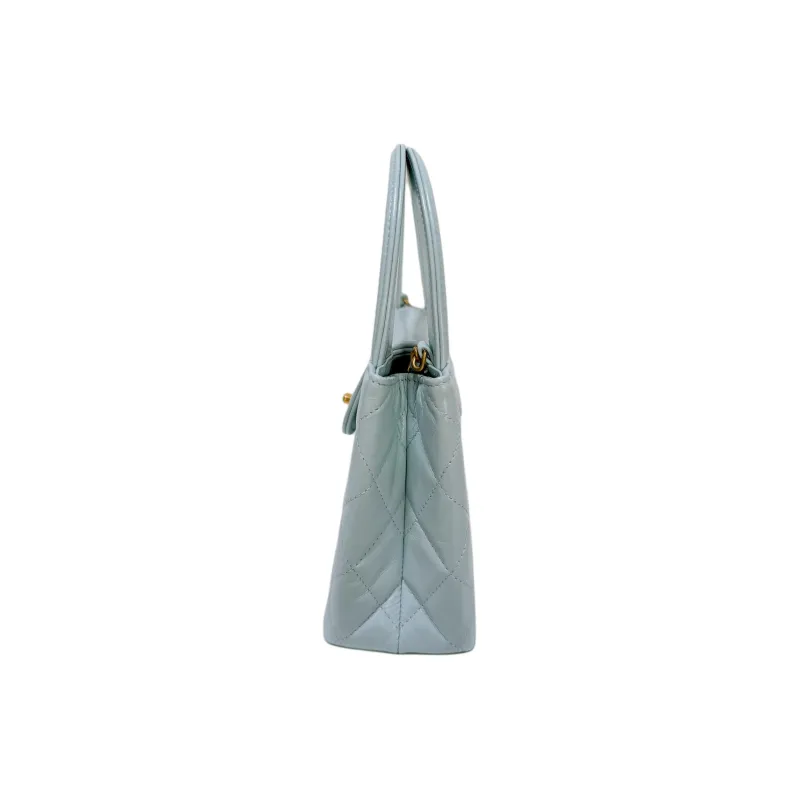CHANEL Shiny Calfskin Crossbody One Shoulder Handbag Mini Women's Mint Blue Green-1