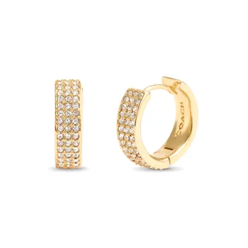 COACH Brass, Glass, Cubic Zirconia Earrings Women's Gold