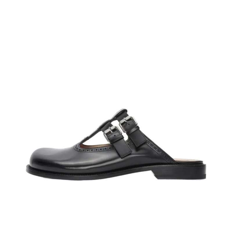 LOEWE Campo Closed Toe Slippers Men's Black-0