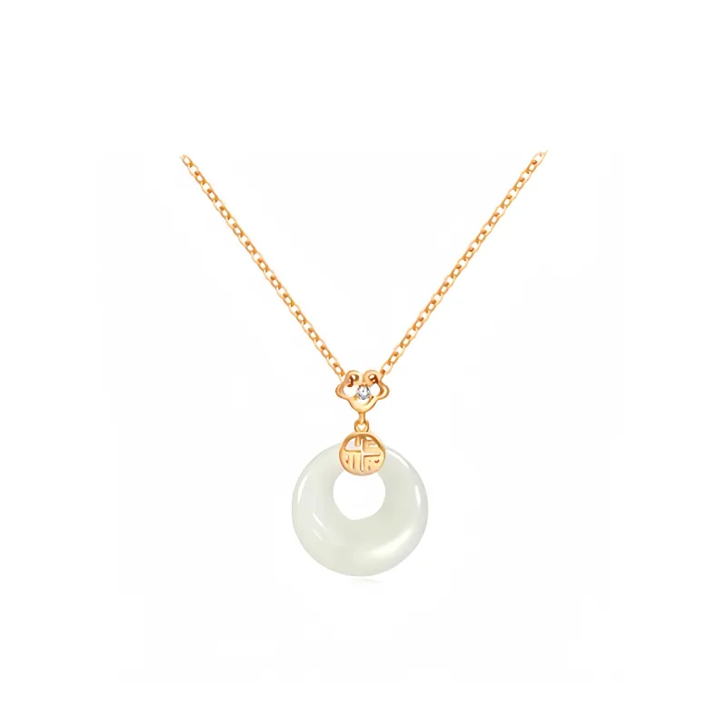 Xifeng Building Pendants Pale Greenish White Jade Unisex-0