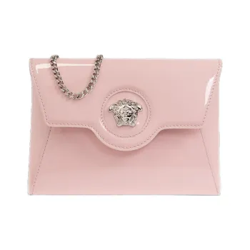VERSACE Lambskin Shoulder Bag Clutch Women's Pink