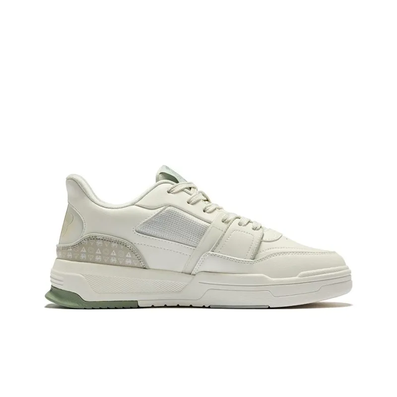 Erke Battery Panda Magic Panda Cushioning Wear Resistant Low Top Skateboard Shoes Men's White Green-1