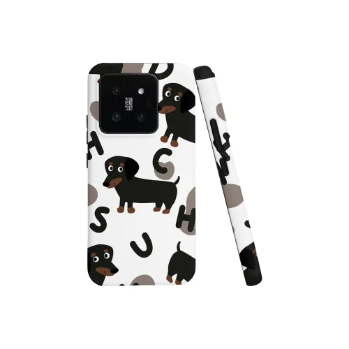 Keshami PC Material Fully Enclosed Impact Resistant Matte Letter Puppy Phone Cases Suitable For Xiaomi 14/14pro