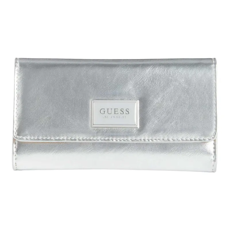 GUESS Artificial Leather Clutch Women's Metallic Silver-0