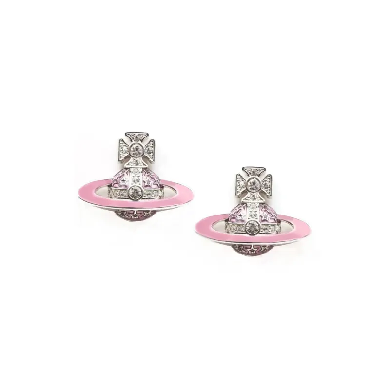 Vivienne Westwood Crystal Stud Earrings Women's Silver-0