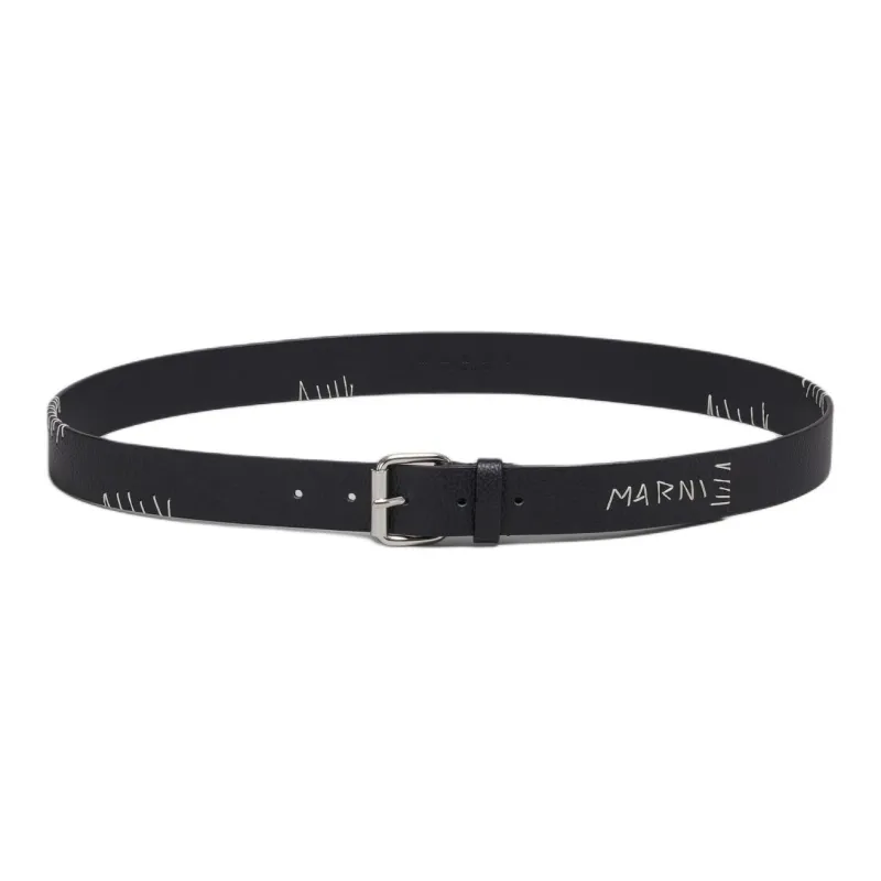 MARNI Logo Embroidered Buckle Belt-1
