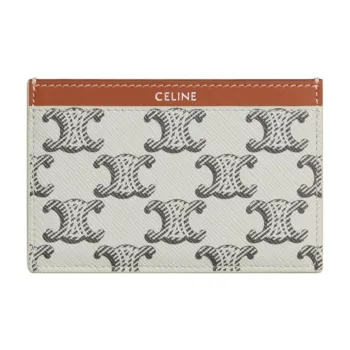 CELINE Cowhide Leather Card Holder Card Holder Men's Tan/Light Umber