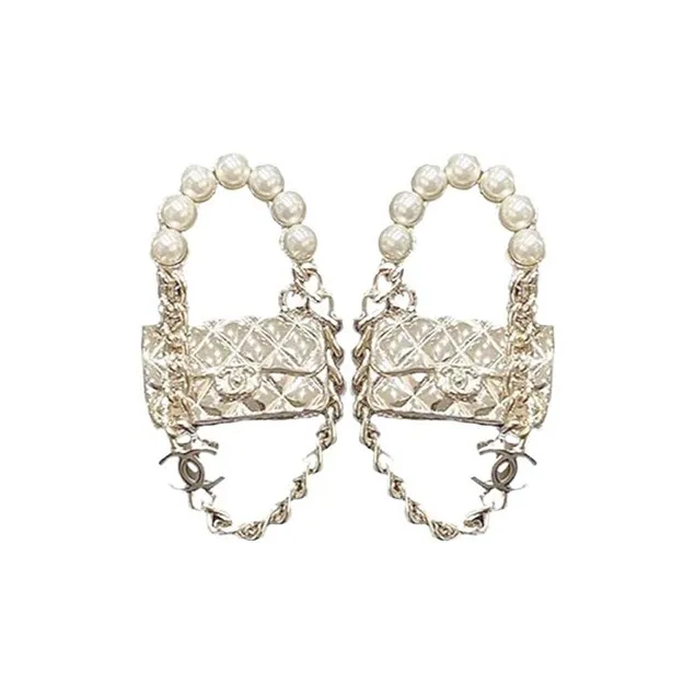 CHANEL Pearl Earrings Women's White-0